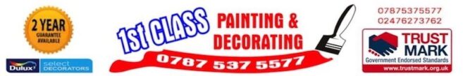 1st Class Painting and Decorating in Coventry logo jpg